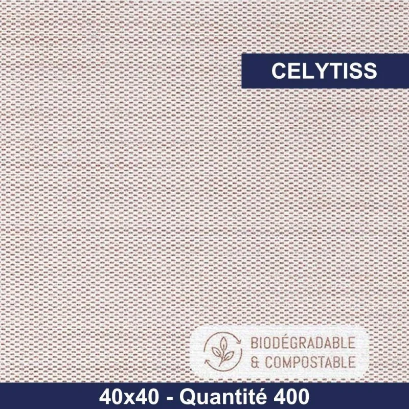 CGMP - Serviette 40x40 - Celytiss nature - Châtaigne - x400