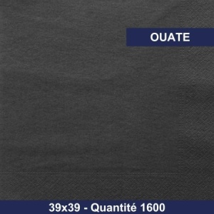 Serviette 39x39 - Ouate - Noir