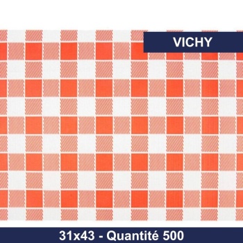 Set de table Vichy rouge (500 unités) - Filfa France