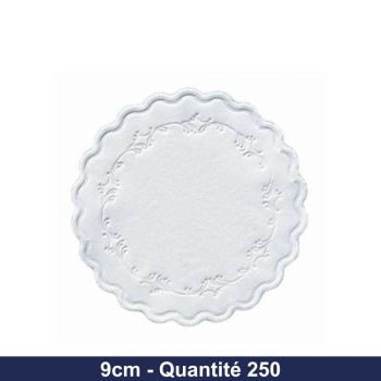 DUNI - Dessous de verre ouate 8 plis Ø9cm - Romance blanc - 250 pcs