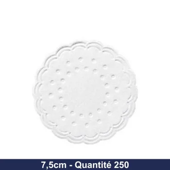 DUNI - Dessous de verre ouate 8 plis Ø7.5cm Blanc - 250 pcs