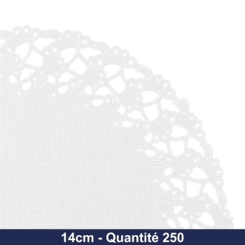 GDP - DENTELLES RONDES AJOURÉES Ø 14 CM BLANC LITOS - 250 pcs