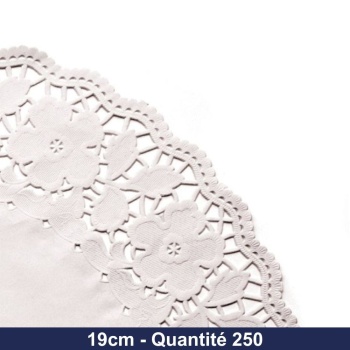 GDP - DENTELLES RONDES AJOURÉES Ø 14 CM BLANC LITOS - 250 pcs