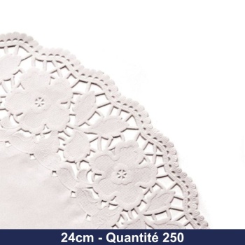 GDP - DENTELLES RONDES AJOURÉES Ø 24 CM BLANC LITOS - 250 pcs