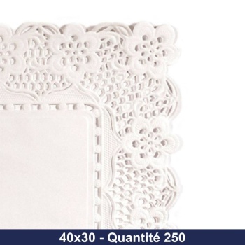 GDP - DENTELLES RECTANGULAIRES 40x30 CM BLANC LITOS - 250 pcs