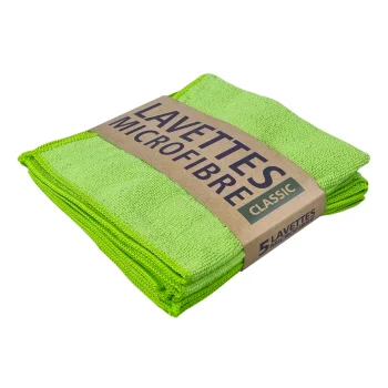 TAMPEL - Lavette microfibre  - 38x38cm - Vert - en lot x5