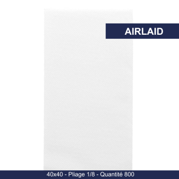 GDP - SERVIETTES 45 G/M2 40x40 CM BLANC AIRLAID - 0,7 MILL.